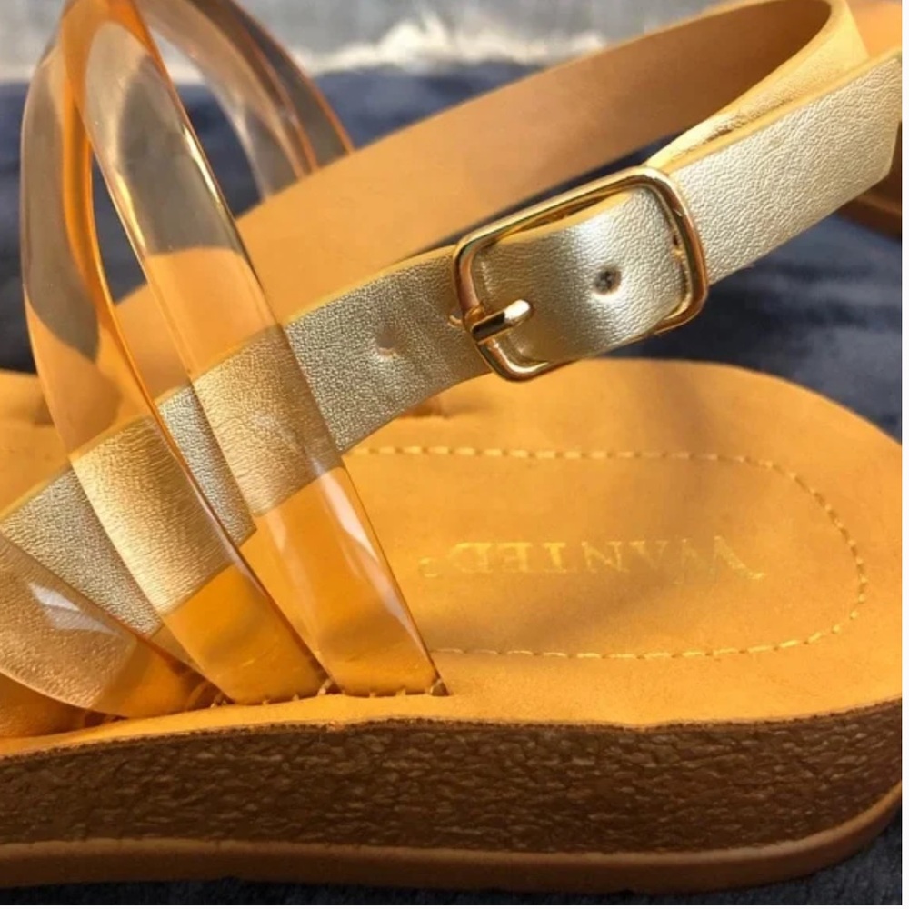 Wanted Cannon Peach Clear Jelly Sandals Size 7 - Picture 8 of 8